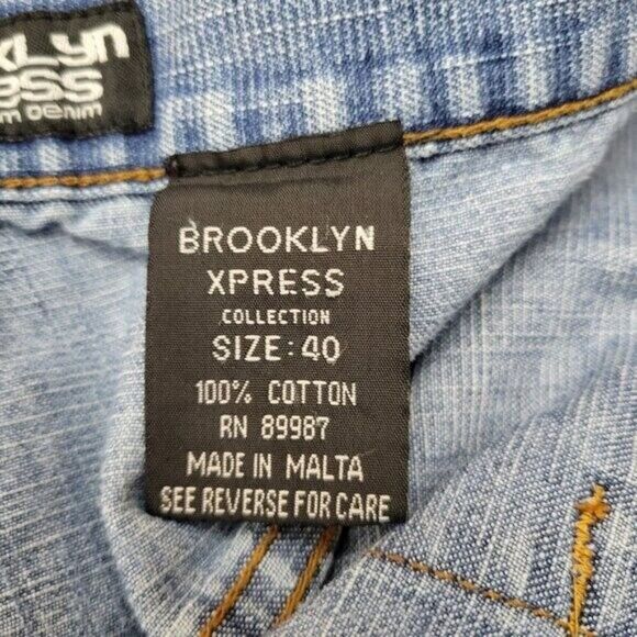 Brooklyn Xpress Shorts Skater Y2k 40 w/36 Waist Streetwear Blue grunge urban man - Picture 9 of 11